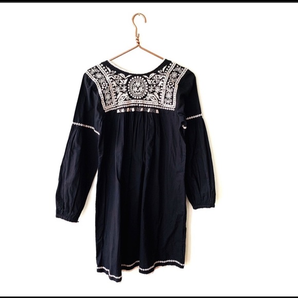 Ulla Johnson | Black Pink Embroidered Boho Dress 0 - Picture 3 of 5